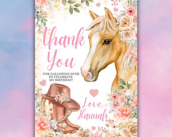 Horse Thank You Tag, Horse Birthday Tags, Favor Tags, Horse Birthday Party Favor, Thank You Tag, Horse Gift Tag, Cowgirl Birthday, CUSTOM