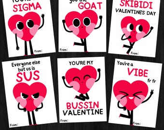 Tween Valentine Cards, Slang Kids Valentines Day Cards, Funny Valentines, Teen Boys Valentines, Slang Valentines, Bruh Valentines Card