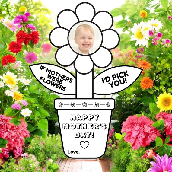 Mothers Day Crafts, Mothers Day Flower Craft to Print, Mothers Day