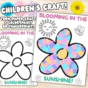 Sommer Basteleien für Kinder, Sommer Aktivität Kindertagesstätte Vorschule Kindergarten Klassenzimmer Handwerk, Sommer Arbeitsblätter, Kinder Sommer Printables Blume