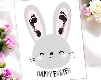 Easter Printable, Easter Printables, Easter Handprint Art, Easter Craft, Kids Toddler Easter Crafts, Easter Footprint Art, Easter Crafts