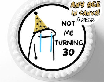 Adorno editable para pastel de cumpleaños con meme, adornos divertidos para pastel, decoración de cumpleaños, adorno para cupcakes con meme, decoración divertida para fiestas de cumpleaños, cumpleaños hilarante