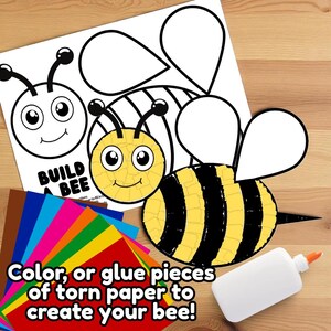 Summer Crafts, Bee Printable Craft, Build A Bee Spring Activity for ...