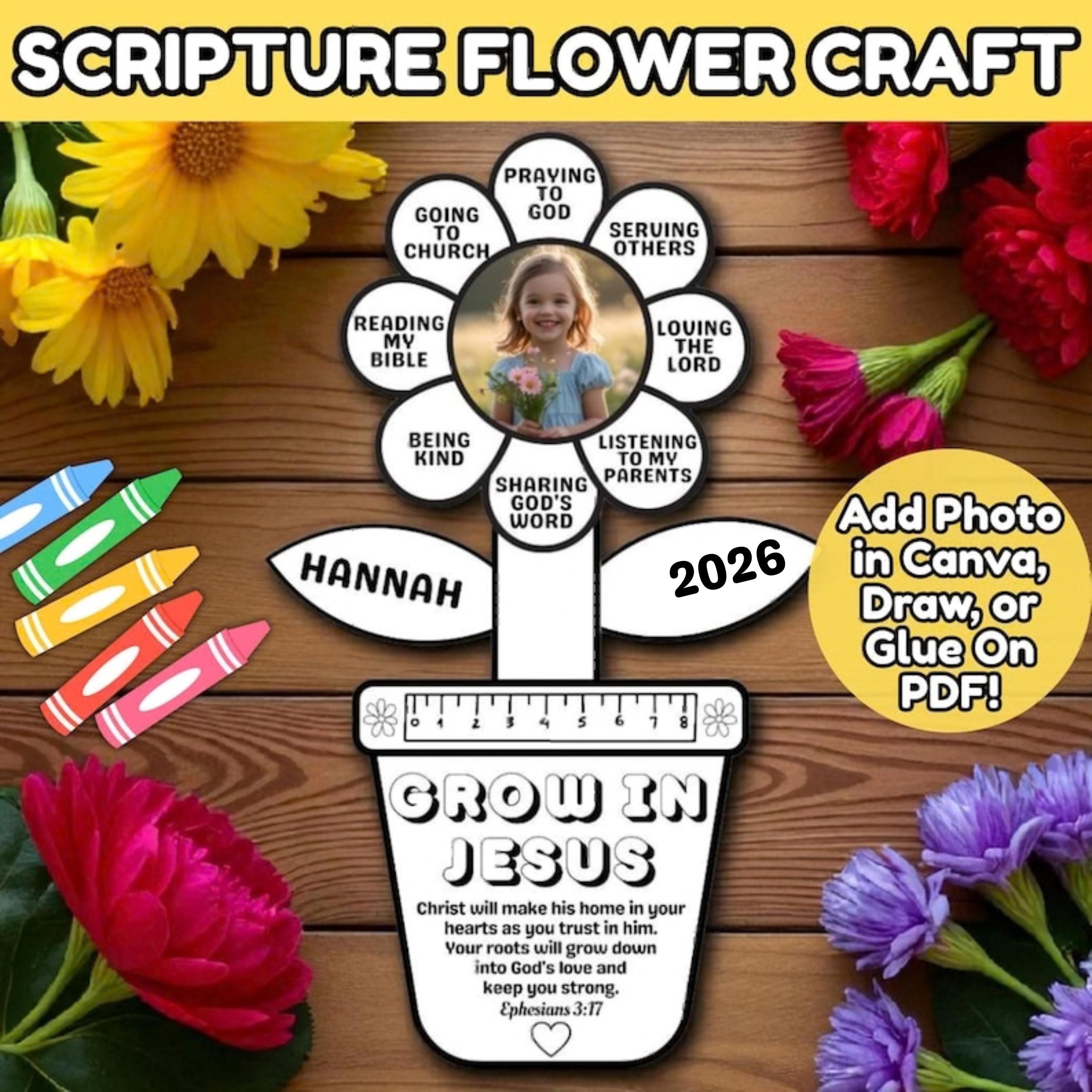 Buy Jesus Spring Flower Craft, Sunday School Craft Activity, Back to ...