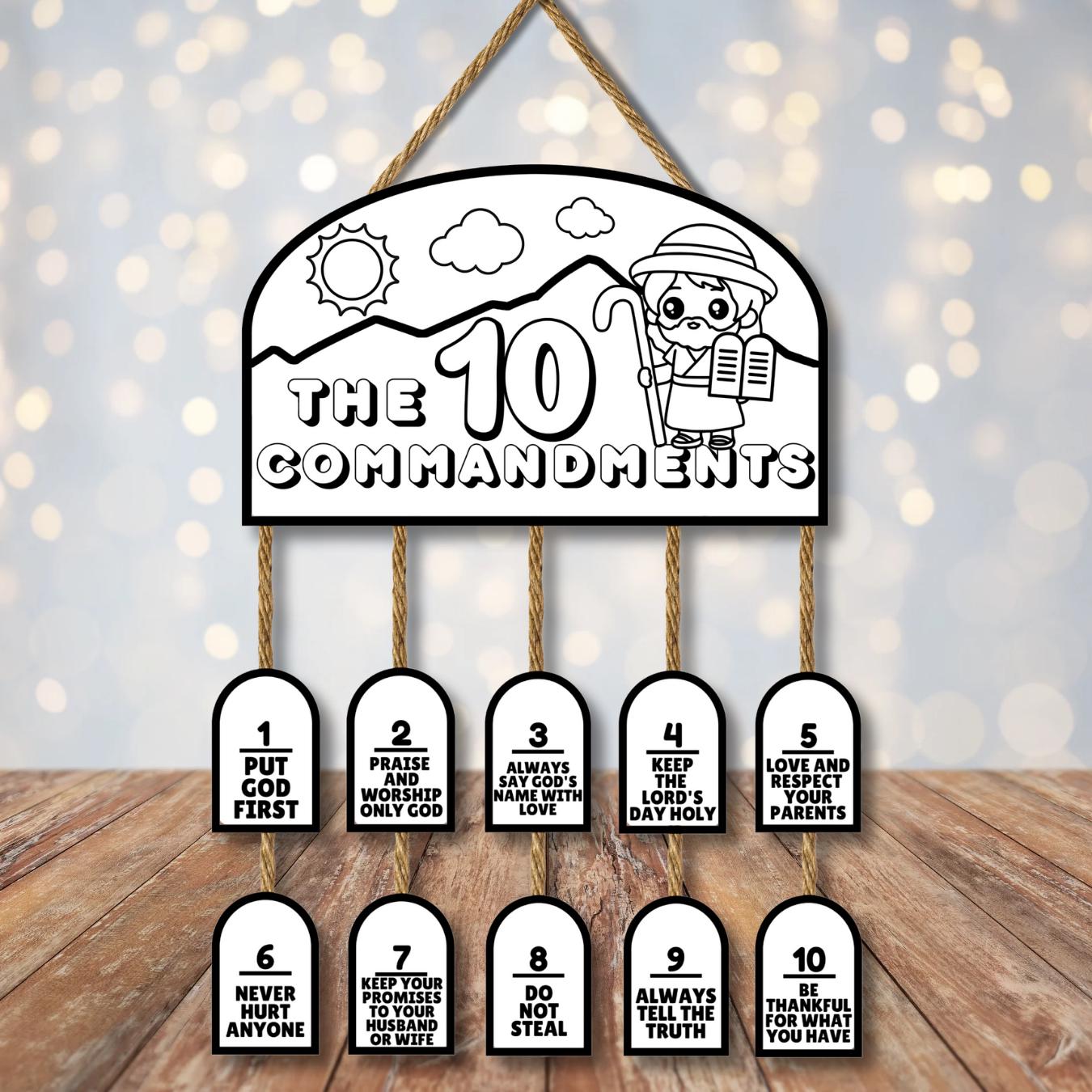 10 COMMANDMENTS Bible Craft for Kids, Sunday School Printables, Kids ...