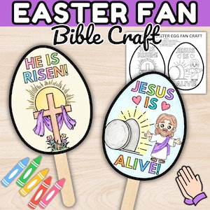 Easter Crafts for Kids Sunday School Activity Preschool Kindergarten Classroom Bible Study Easter Printables Christian Easter Story Craft