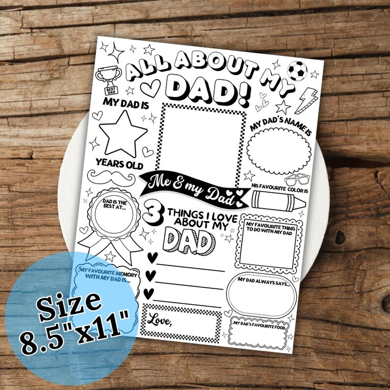 Fathers Day Crafts, Fathers Day Gift From Kids, All About My Dad ...