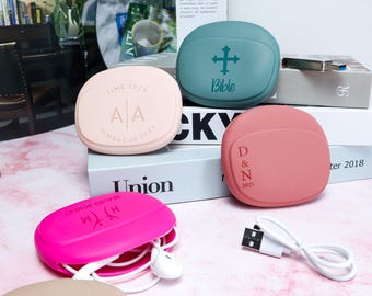 Custom Silicone Headphone Storage Pouch, Wired Earphones Case, 4 in 1 Data Cable Storage Case, Mini Travel Storage Bag, Personalized Gifts