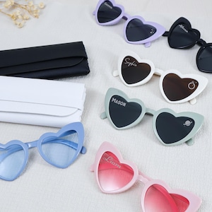 Óculos de sol personalizados, óculos de sol de casamento com formato de coração, óculos de sol para festa de aniversário, lembrancinhas para festa de noiva, óculos de sol para madrinhas, presentes para ela