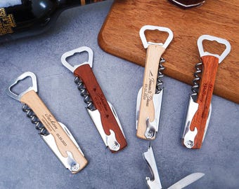 Custom Wine Bottle Opener Customized Wine Corkscrews Groomsmen Gift Engraved Wedding Bottle Opener Personalized Gifts for him Christmas Gift