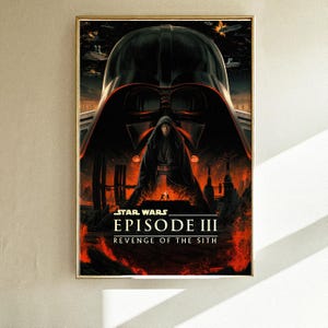 Star Wars Episode III Revenge of the Sith Poster 20 Jahre Jubiläum Movie Poster Home Decor Wand Kunst Minimalistisches Poster Vintage Poster