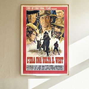 C'era una volta il West Poster del film Poster del film Decorazione da parete per la stanza Regalo personalizzato Collezionabile di film Tela avvolta Cornice