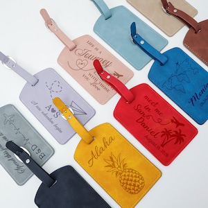 Etiquetas de equipaje personalizadas con monogramas, etiquetas de equipaje personalizadas para parejas, etiquetas de cuero para bodas, regalos de viaje, regalo de despedida de soltera, recuerdo para invitados a la boda