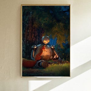 Póster de la película "El robot salvaje", arte de pared, decoración de habitación, regalo personalizado, película, coleccionable, lienzo envuelto, marco