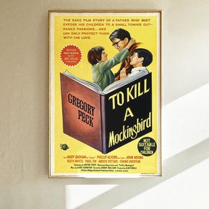 Póster de la película "Matar a un ruiseñor", arte de pared, decoración de habitación, regalo personalizado, película, coleccionable, lienzo envuelto, marco