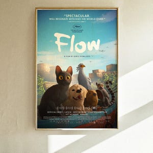 Flow 2024 Poster Filmplakat Wandkunst Raumdekor personalisiertes Geschenk Film Sammlerstücke gewickelt Leinwandrahmen