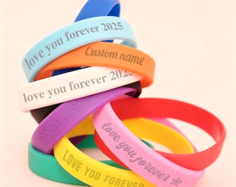 Aangepaste siliconen armband, gepersonaliseerde rubberen polsbandjes, armband, gegraveerd ID-bandje voor inzamelingsacties, waterdichte armband