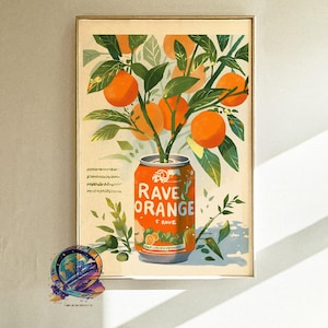 Orange Tree and San Pellegrino Kitchen Wall Pasta lover Kitchen printable Art dining room Art printable wall Art Culinary Delicacy Poster