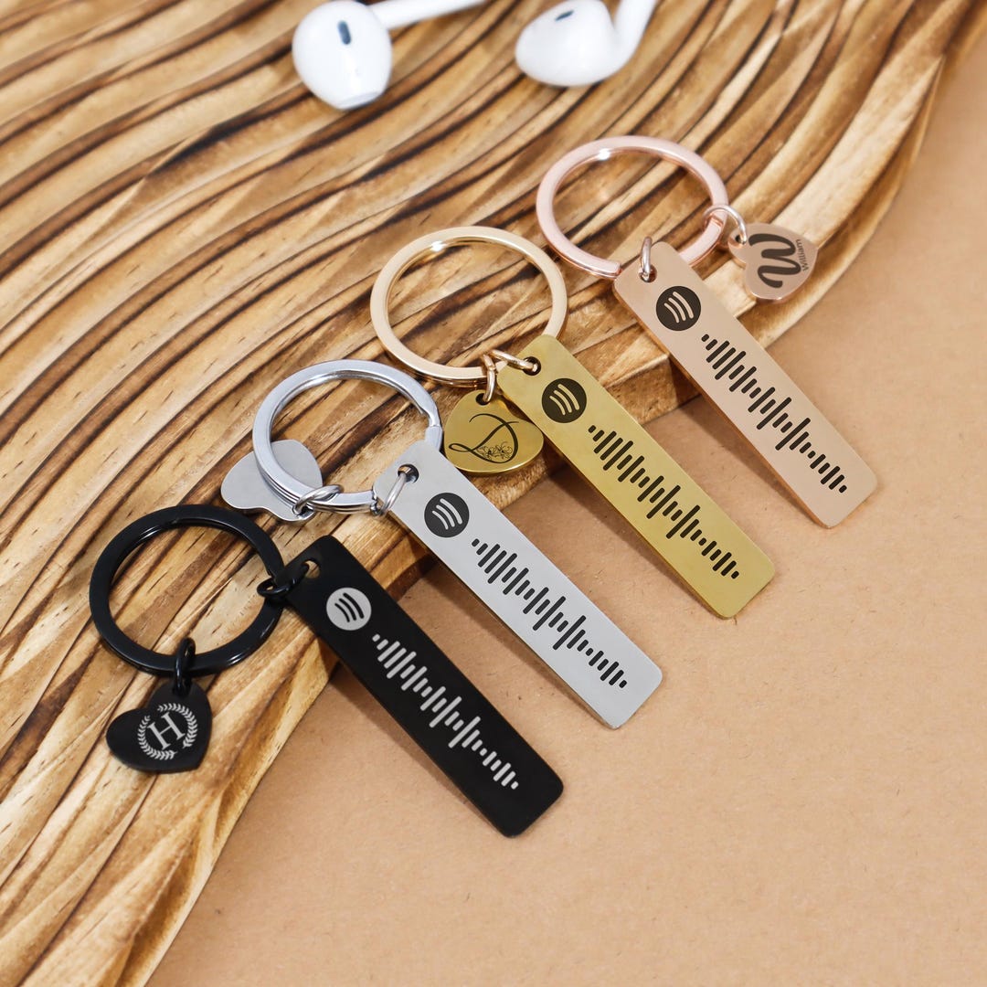 Custom Spotify Keychains Music Scannable Keyring Personalised Music ...