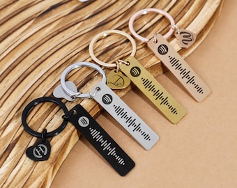Custom Spotify Keychains Music Scannable Keyring Personalised Music Gift Engraved Song Lyric Key Fob Anniversary Birthday Gift Car Keyring