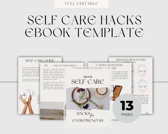 Self Care EBook Template, GuaSha, Self Care eBook, Self Care Hacks, Canva