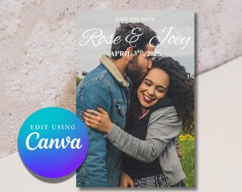 Save the Date Photo Invitation Template Easy Save the Date Template Simple Wedding Invite