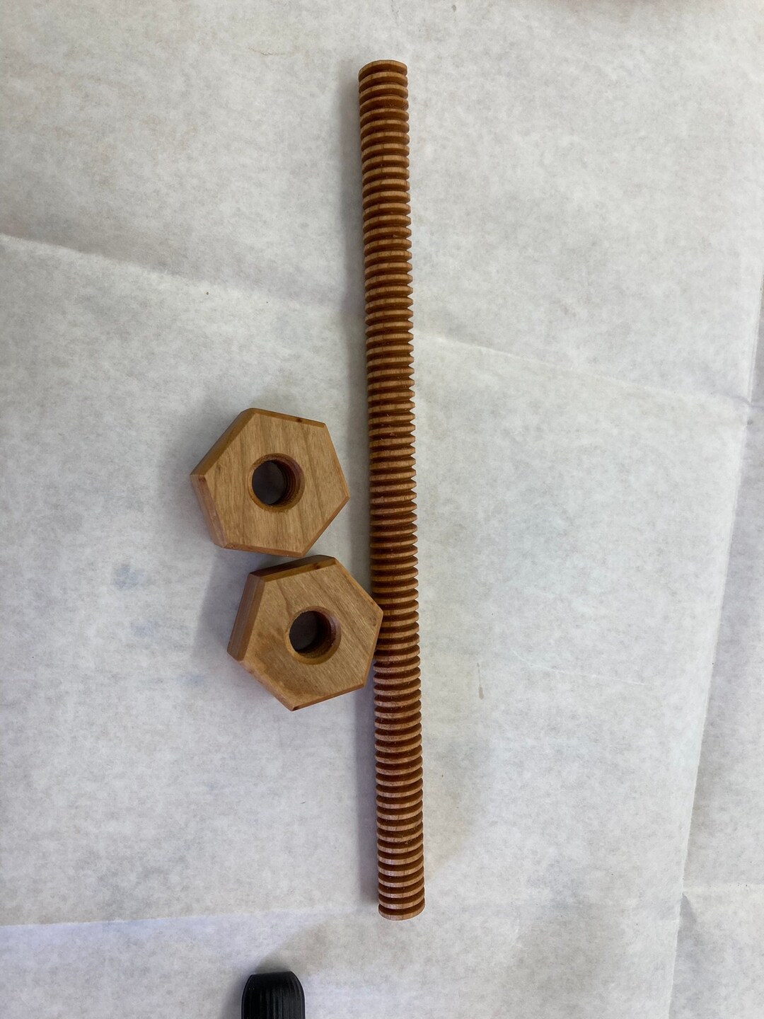 Wooden Threaded Rod and Nuts Etsy