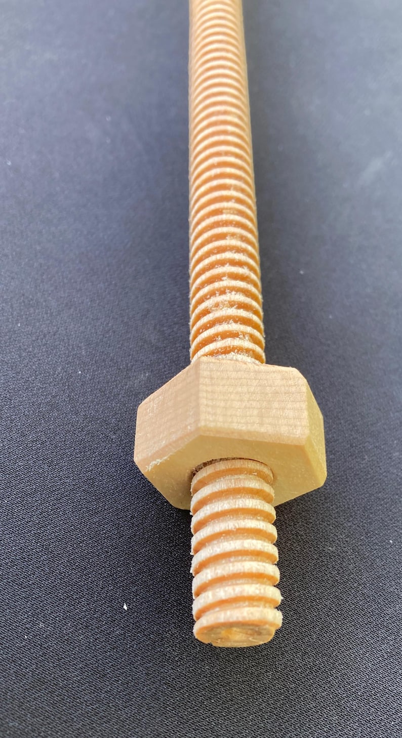 Wooden Threaded Rod and Nuts 1/2