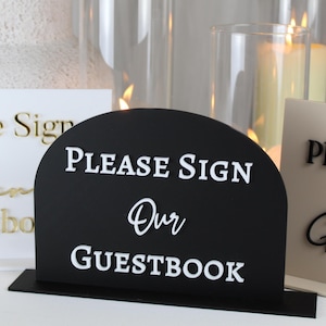 Acrylic Sign Our Guestbook Sign – Wedding Sign, Wedding Decor, Wedding Guest Book Sign, Modern Wedding Signage, Custom Colours and Shapes