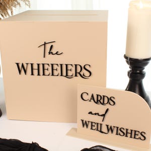 Boîte pour cartes de mariage avec cartes et panneau de souhaits, Boîte pour cartes de mariage en acrylique, Boîte pour cartes, Boîte pour cartes en acrylique, Merci de mariage, Panneaux de mariage