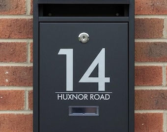 Buzón moderno personalizado con grabado - Buzón contemporáneo - Buzón personalizado con cerradura - Regalo de inauguración - Diseño 7