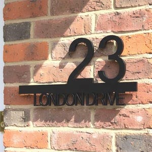 Acrylic Address Sign - Stylish Acrylic House Number Plaque - Modern Home Decor - Laser Cut Letters - Amalfi - Personalised