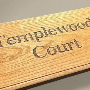Oak Engraved House Sign - House Number Plaque - House Name Signs - Oak House Number - Athens
