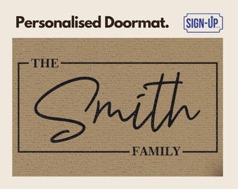 Personalised Custom Doormat - Cozy Coir Welcome Mat - Couple Gift