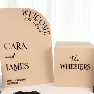 Welcome Sign & Card Box Package. Wedding Card Box, Card Box, Acrylic Card Box, Wedding Signage, Wedding Signs, Wedding Welcome Sign
