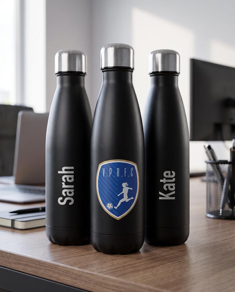 YOUR LOGO Personalised logo thermal water bottle for business or sports laser engraved or UV printed image 3