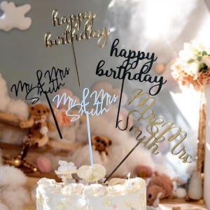 Acrylic Cake topper for Wedding, Personalized cake topper, baby shower cake topper, Custom Mr Mrs cake topper, Anniversary Cake toppers