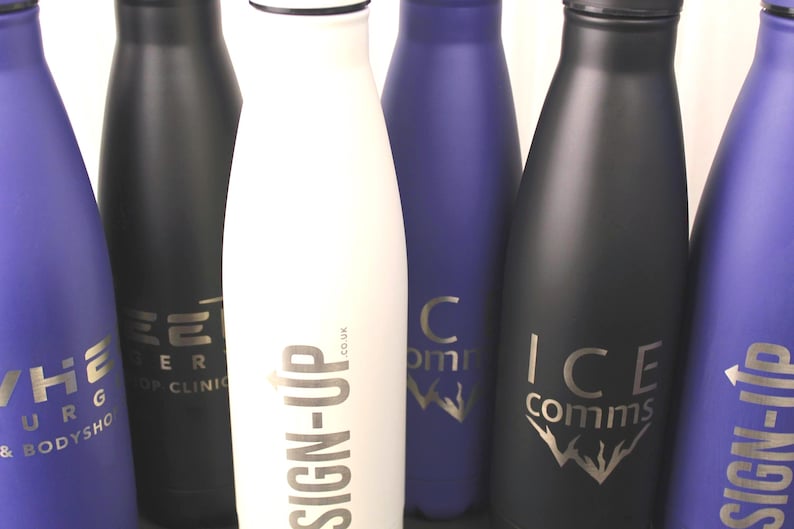 YOUR LOGO Personalised logo thermal water bottle for business or sports laser engraved or UV printed image 8