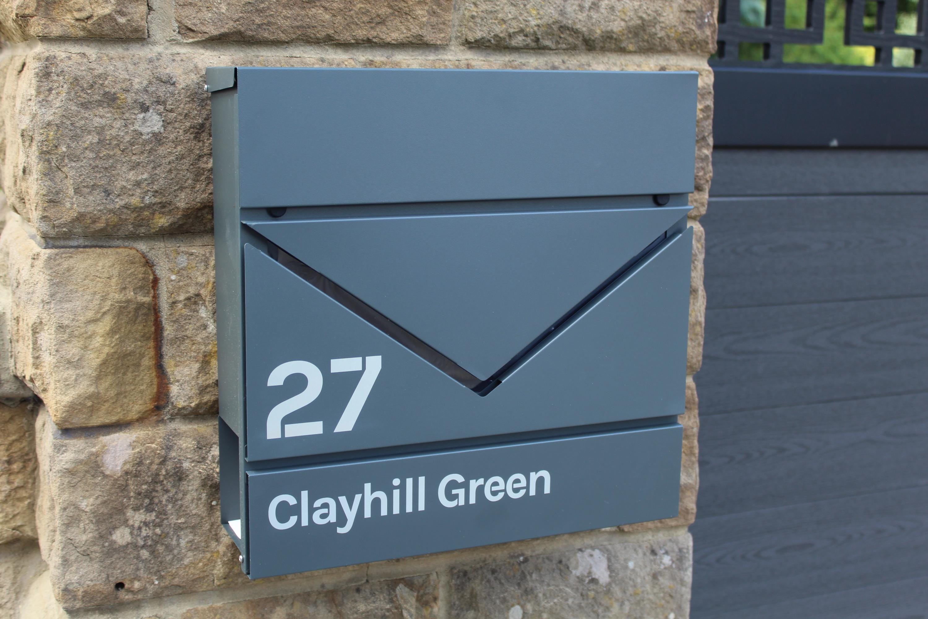 Personalised Engraved Modern Letterbox - Contemporary Mailbox ...