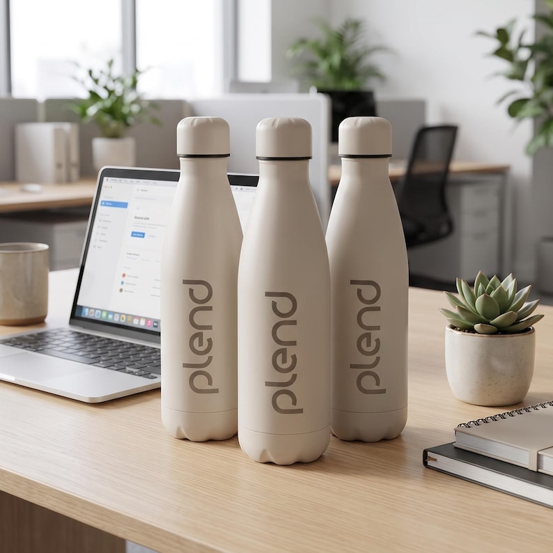YOUR LOGO Personalised logo thermal water bottle for business or sports laser engraved or UV printed image 1