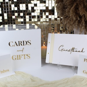 Guestbook, Card Box & Signs x2 Package, Acrylic Wedding Card Box, Card Box, Acrylic Card Box, Wedding Card Box, Wedding Decor, Wedding Signs
