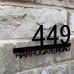 Acrylic Address Sign - Stylish Acrylic House Number Plaque - Modern Home Decor - Laser Cut Letters - Amalfi - Personalised