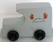 2 Ducks and a Truck Moving and Storage, Handmade Wooden Waldorf Delivery Van, Veteran Made in USA Wooden Toy Car, Ideal Birthday gift