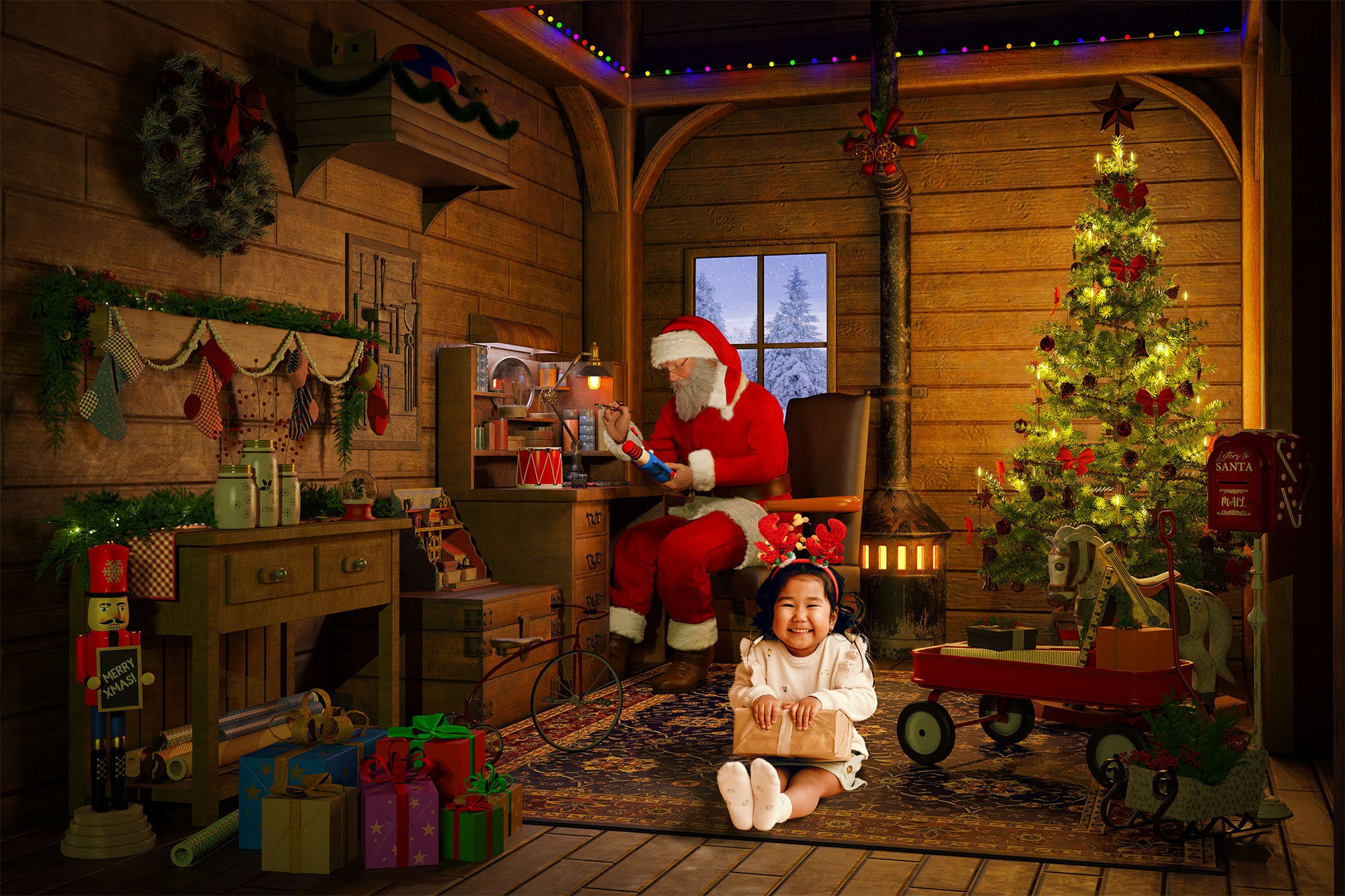 Inside Santas Workshop Background