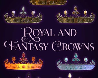 Royal Crown PNG Overlays: Queen, Princess, Medieval (Digital Download) | No AI