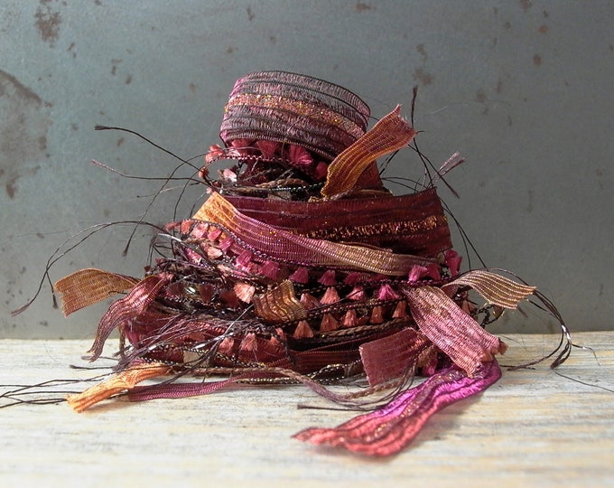 Merlot Fiber Effects™ Art Yarn Bundle 6x2 12yd . Berry Wine Burgundy