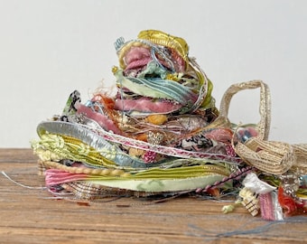 picnic fringe effects™ yarn bundle 21yd . blush pink spring green yellow embellishment craft pack