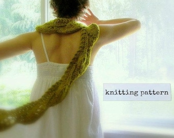 scarf knitting pattern . Don't Leave Me This Way leaf scarf pattern . instant download pdf pattern . knitting pattern leaf scarf tutorial