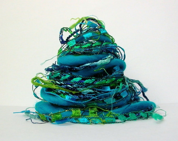 Lagoon Fiber Effects™ 6x2 12yd Art Yarn Bundle . Textile Trims Novelty