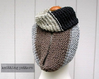 cowl-a-bunga. infinity scarf knitting pattern . chunky circle scarf knit pattern . loop scarf knit pattern . oversized cowl knitting pattern